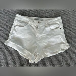 Zara White Short Shorts High Waist Stretchy Size 4 Cut Off Shorts
